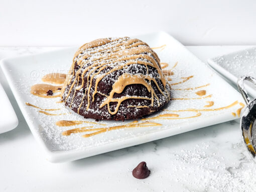 Mini Chocolate Peanut Butter Cakes on Marble - Image 5
