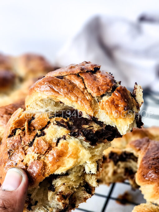Chocolate Brioche Bread on Linen - Image 5