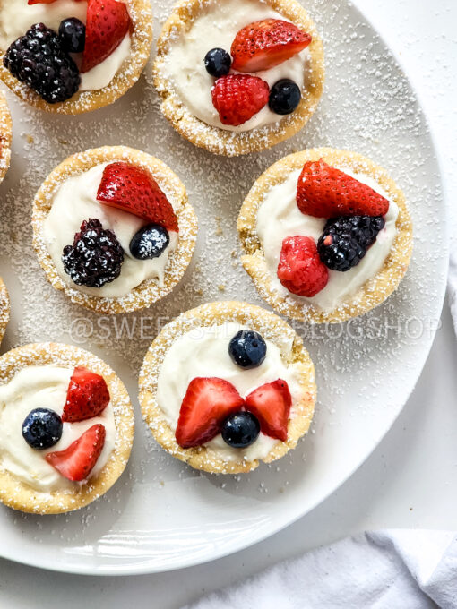 Sugar Cookie Fruit Cups on White
