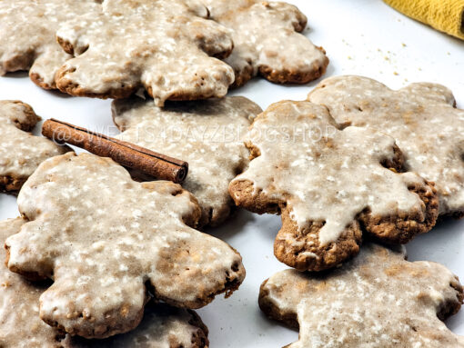 Iced Gingerbread Oatmeal Cookies on White - Image 4