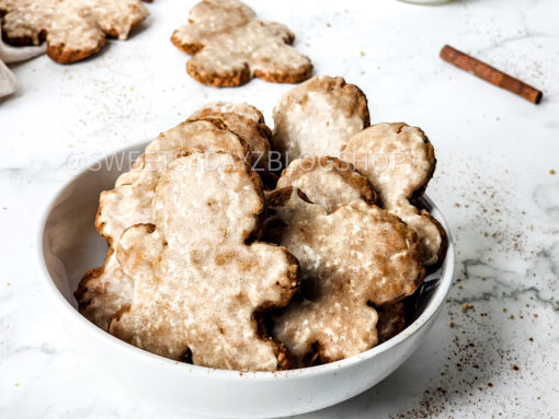 Iced Gingerbread Oatmeal Cookies on Marble - Image 4