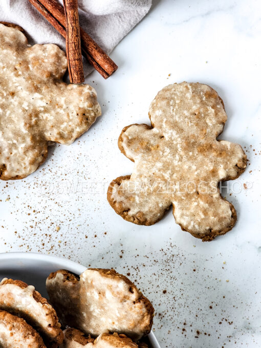 Iced Gingerbread Oatmeal Cookies on Marble - Image 8