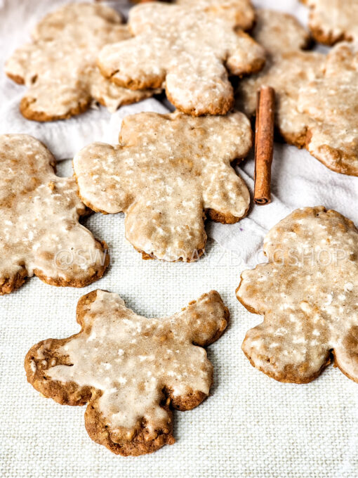 Iced Gingerbread Oatmeal Cookies on Linen