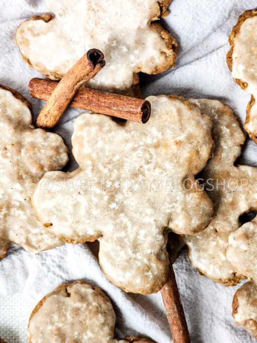 Iced Gingerbread Oatmeal Cookies on Linen - Image 8