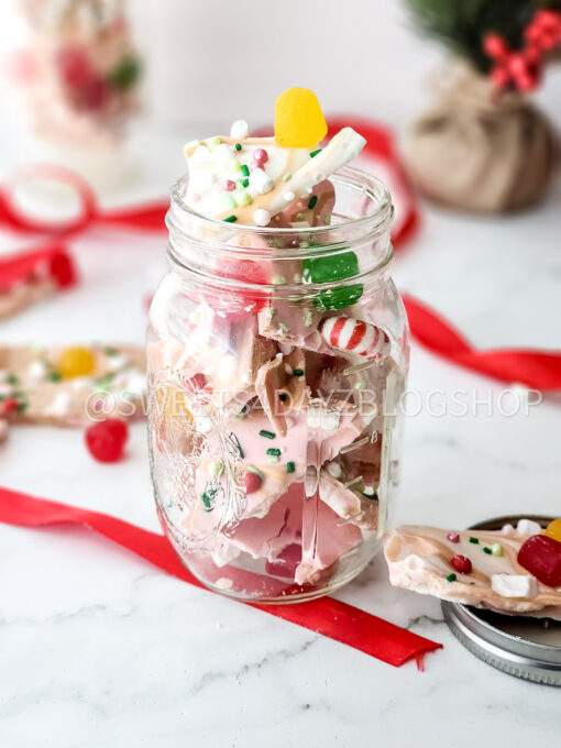 Holiday Chocolate Bark on Marble