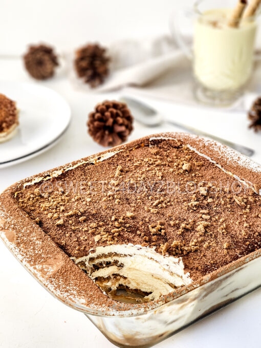 Gingerbread Eggnog Tiramisu on White