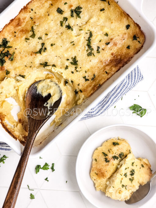Cheesy Baked Mashed Potatoes on Rhombus - Image 2