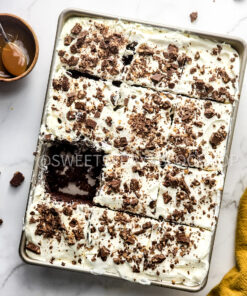 Toffee Poke Cake on Rhombus