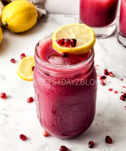 Homemade Pomegranate Juice on Marble