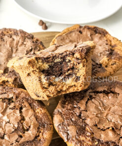Brookie Cheesecake Cups on Marble