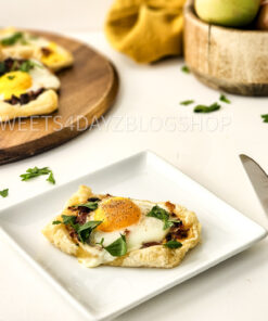 Bacon Egg and Cheese Galettes on White