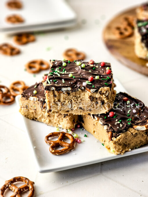 No Bake Pb & Choc Pretzel Holiday Bars on Rhombus - Image 3