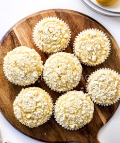 Lemon Crumble Muffins on White