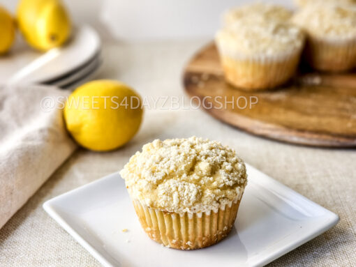 Lemon Crumble Muffins on Linen - Image 6