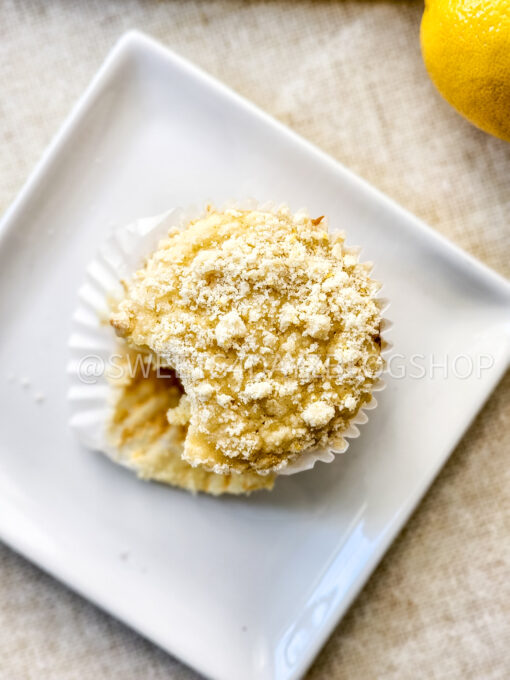 Lemon Crumble Muffins on Linen - Image 2