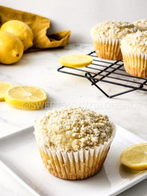 Lemon Crumble Muffins on Marble - Image 5