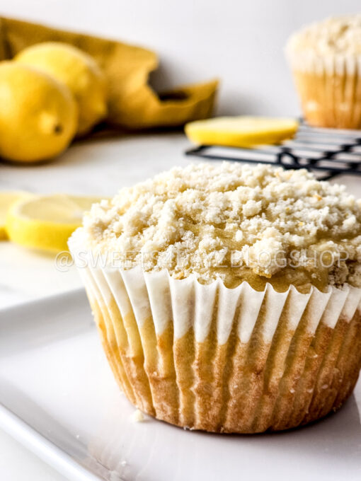 Lemon Crumble Muffins on Marble - Image 6