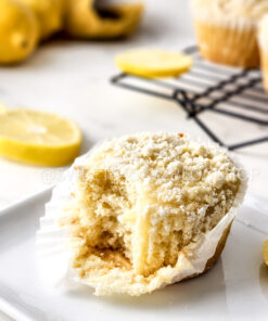 Lemon Crumble Muffins on Marble