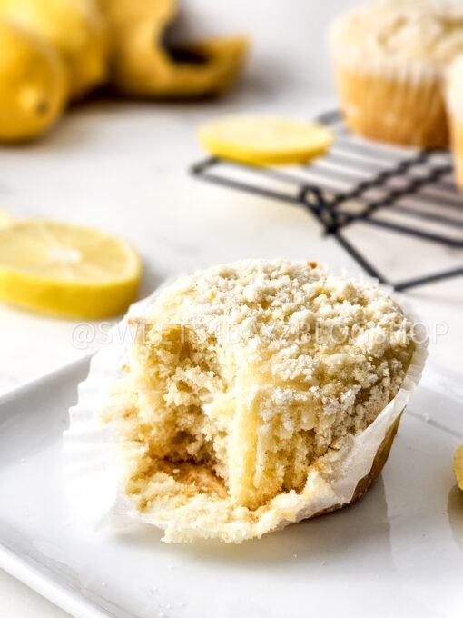 Lemon Crumble Muffins on Marble