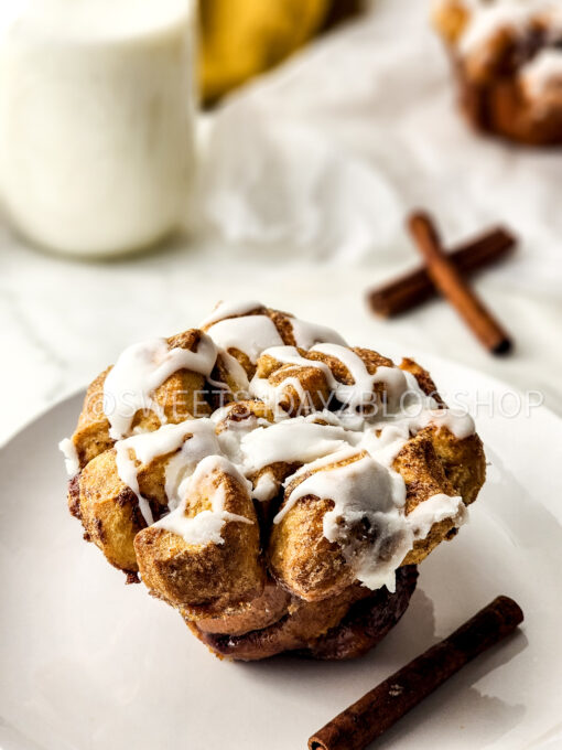Cinnamon Monkey Bread Muffins on Marble - Image 4