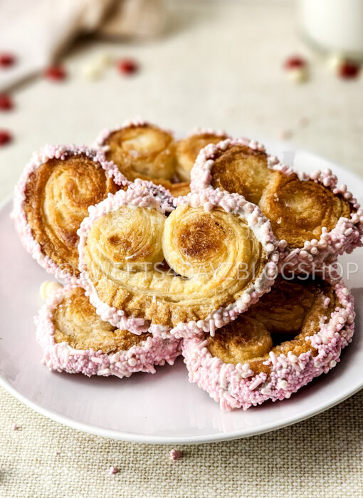Heart Palmier Cookies on Linen - Image 2