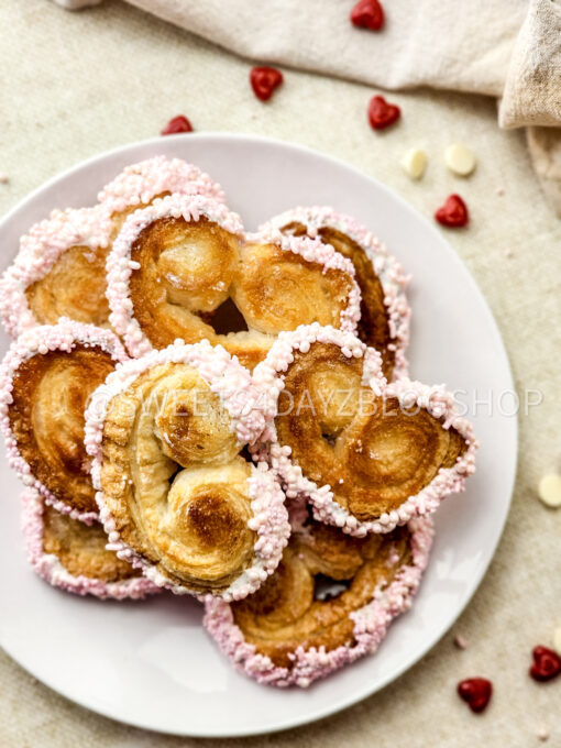 Heart Palmier Cookies on Linen - Image 6