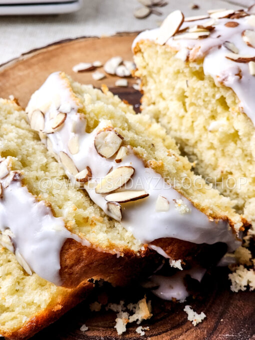 Almond Glazed Loaf Cake on Linen - Image 5