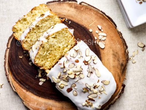 Almond Glazed Loaf Cake on Linen - Image 7