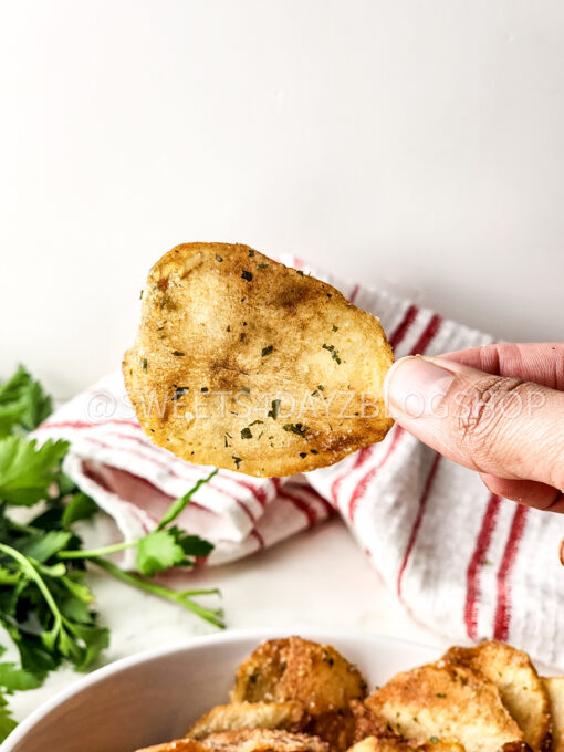 Homemade Potato Chips on Marble - Image 5