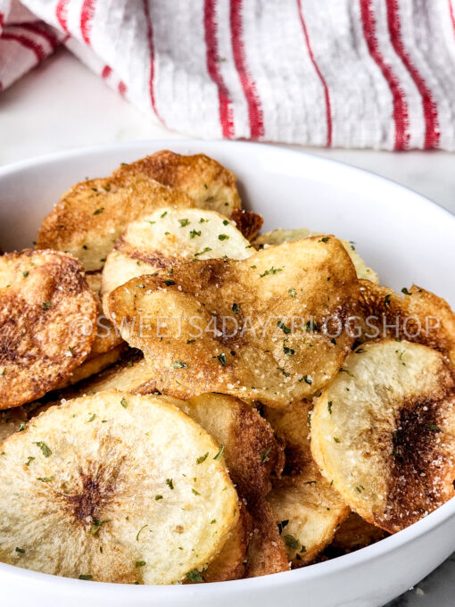 Homemade Potato Chips on Marble - Image 6