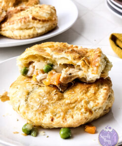 Chicken Pot Pie Puff Pastries on Rhombus