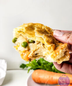 Chicken Pot Pie Puff Pastries on Marble