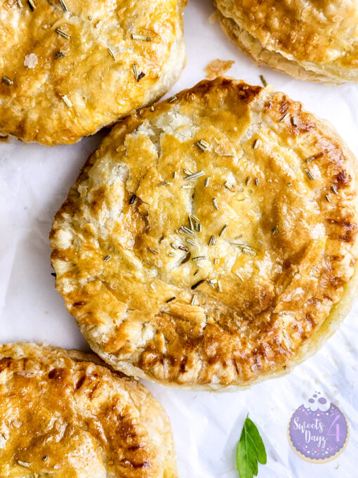 Chicken Pot Pie Puff Pastries on Marble - Image 6