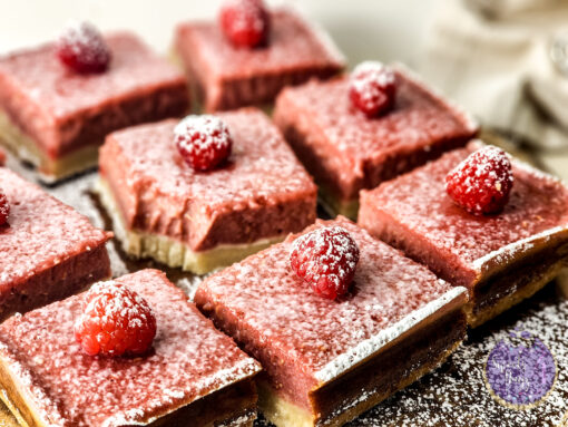Raspberry Lemon Bars on Linen - Image 2
