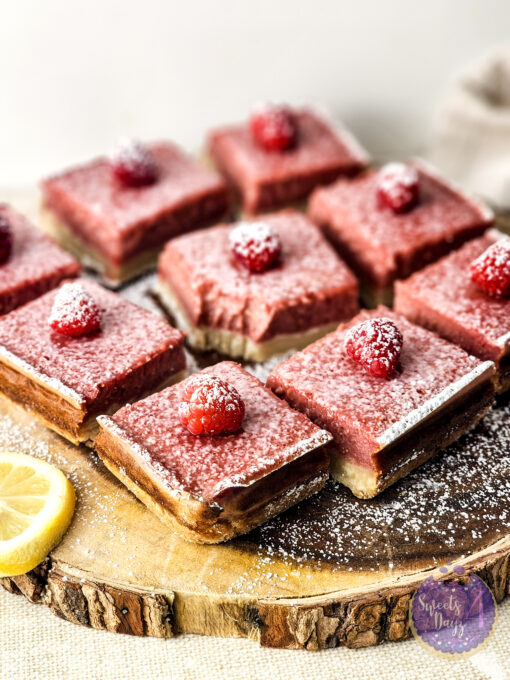 Raspberry Lemon Bars on Linen - Image 3