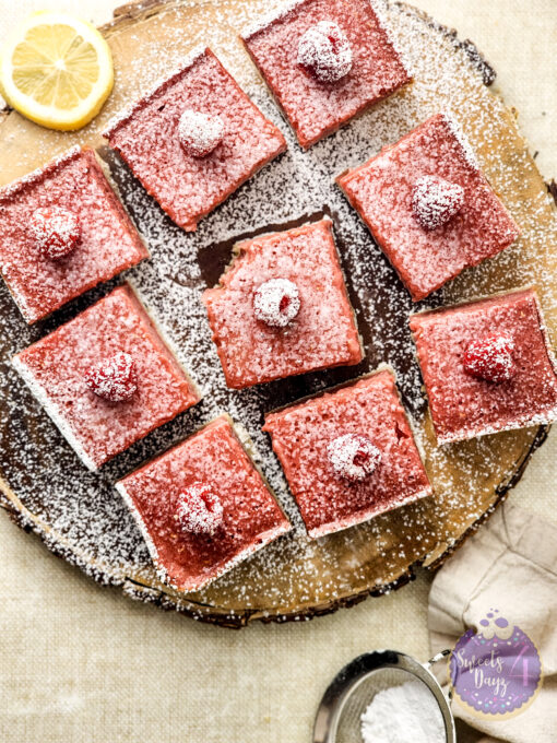 Raspberry Lemon Bars on Linen - Image 4