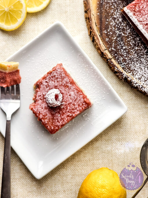 Raspberry Lemon Bars on Linen - Image 6