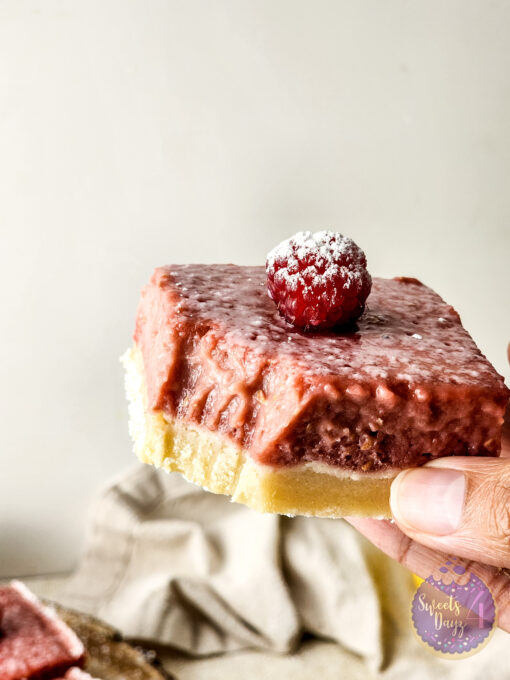 Raspberry Lemon Bars on Linen - Image 8