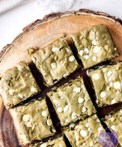 Matcha Brownies on White
