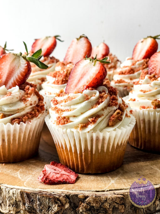 Strawberry Crunch Cupcakes on Linen - Image 6