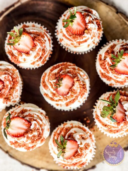 Strawberry Crunch Cupcakes on Linen - Image 7
