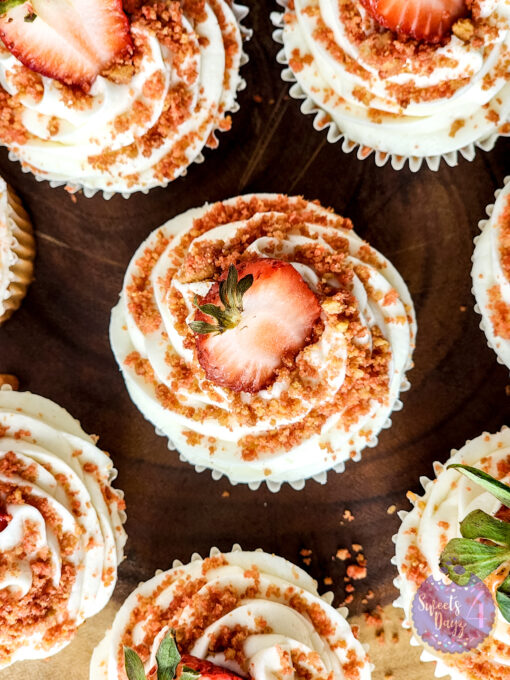 Strawberry Crunch Cupcakes on Linen - Image 8