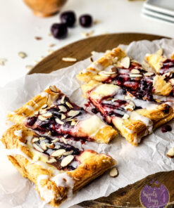 Cherry Almond Pastry on White