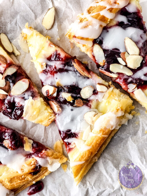 Cherry Almond Pastry on White - Image 8