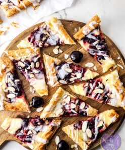 Cherry Almond Pastry on Marble