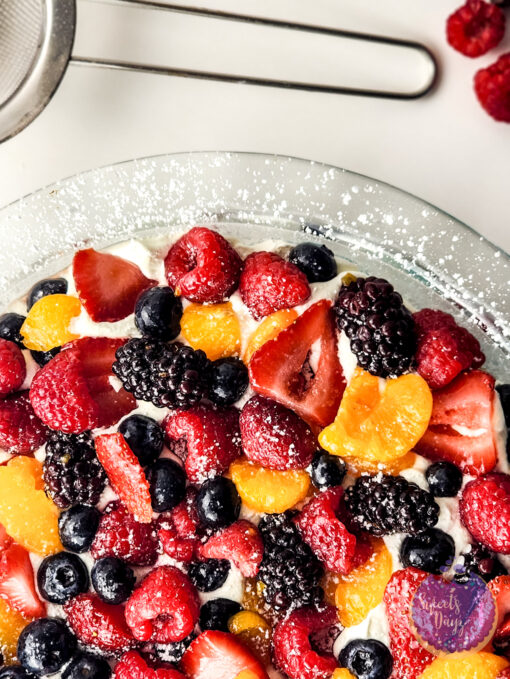 Gluten Free Brownie Fruit Pizza on White - Image 6