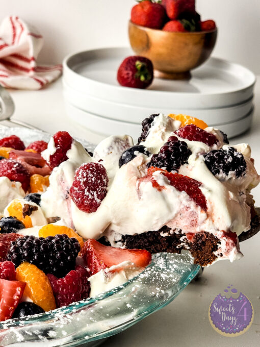 Gluten Free Brownie Fruit Pizza on White - Image 8