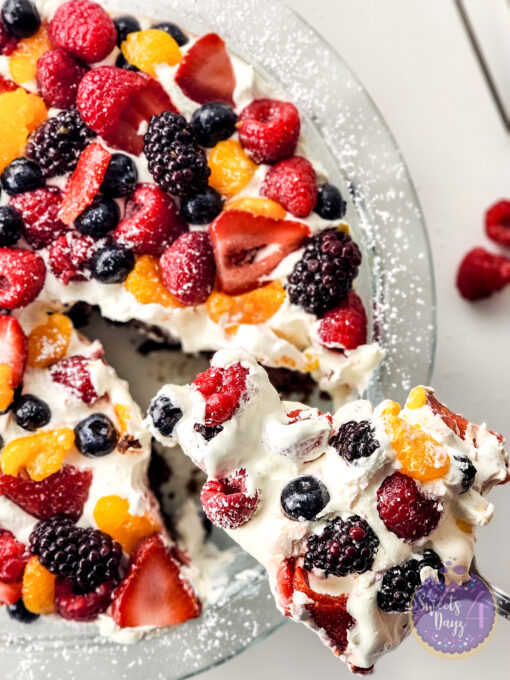 Gluten Free Brownie Fruit Pizza on White - Image 9