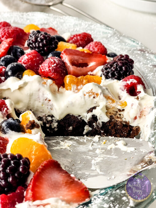 Gluten Free Brownie Fruit Pizza on White - Image 10