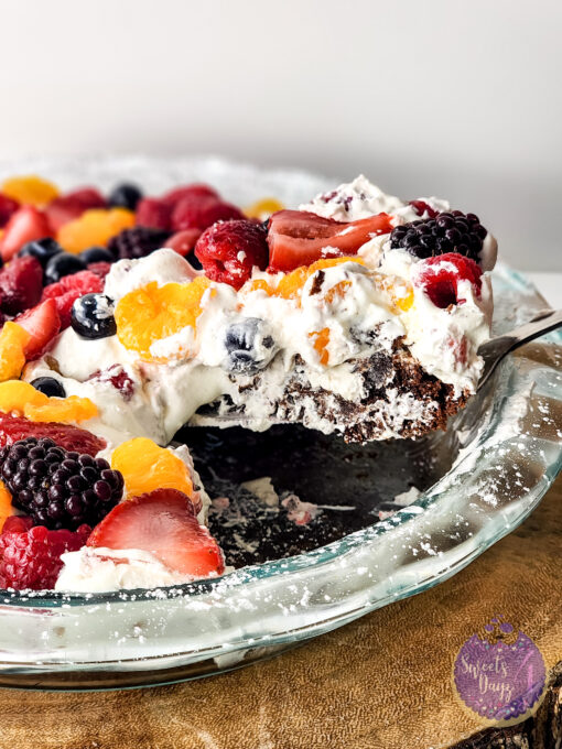 Gluten Free Brownie Fruit Pizza on Marble - Image 7